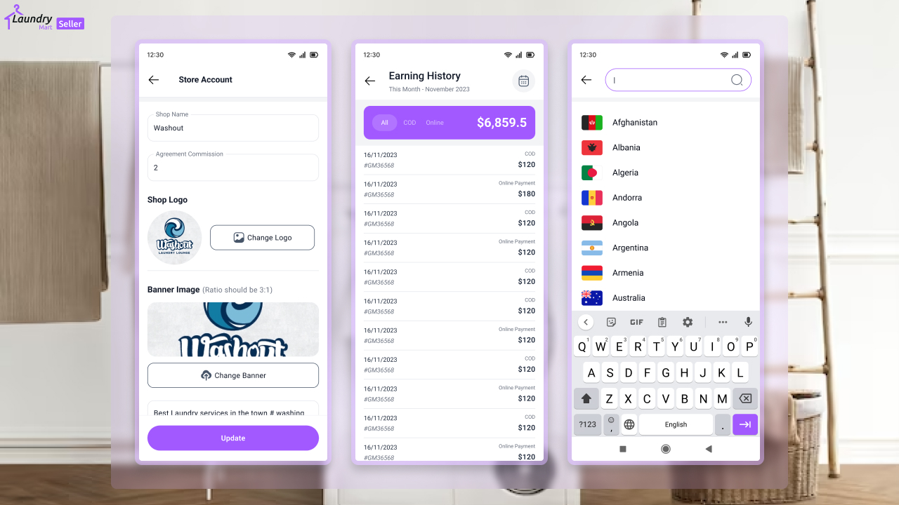 LaundryMart Laundry Provider Mobile App Addon by razinsoft CodeCanyon